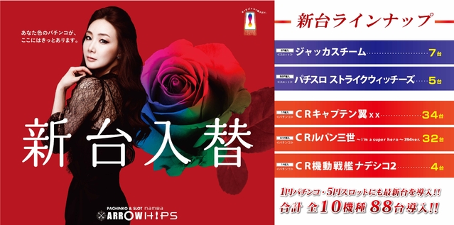 ８月４日（火）新台入替実施