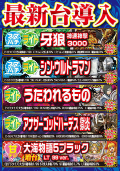 パチンコ最新機種導入(予定)
