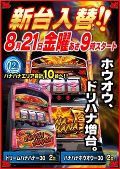スロット、ハナハナ増台です!