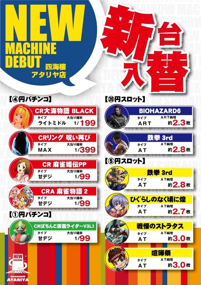 2015年7月8日(水)新台入替♪
