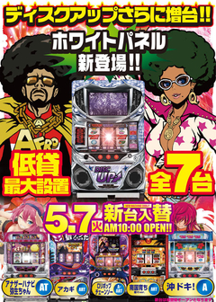 5月7日(火) 新台入替!